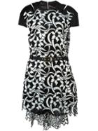 Sacai 'lily' Lace Belted Dress, Women's, Size: 2, Black, Polyester/nylon/cupro/cotton