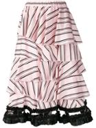 Comme Des Garçons Vintage Layered Striped Skirt - Pink