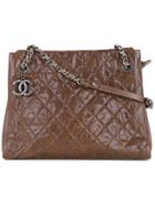 Chanel Vintage Chanel Quilted Cc Chain Shoulder Bag - Brown