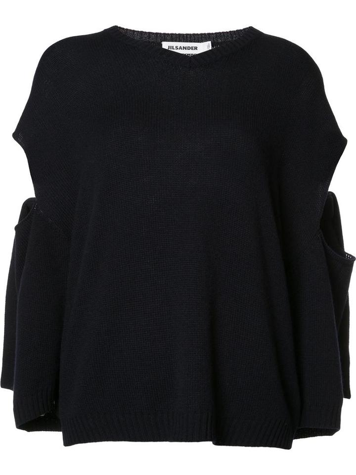 Cut-off Detailing Jumper, Women's, Size: 36, Blue, Cashmere, Jil Sander