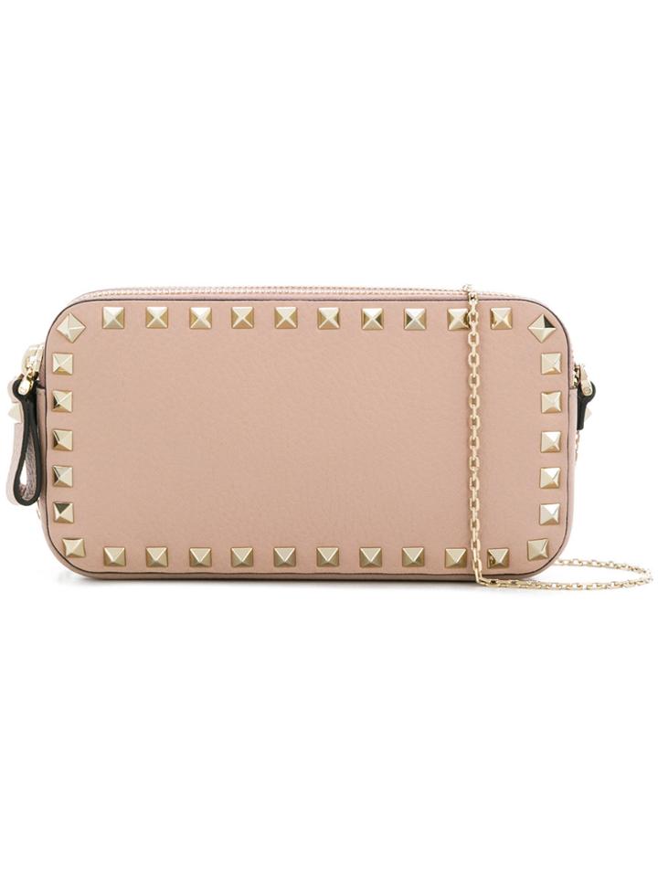 Valentino Rockstud Wallet On Chain - Nude & Neutrals