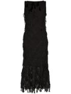 Xu Zhi Check Appliqué Sleeveless Maxi Dress - Black