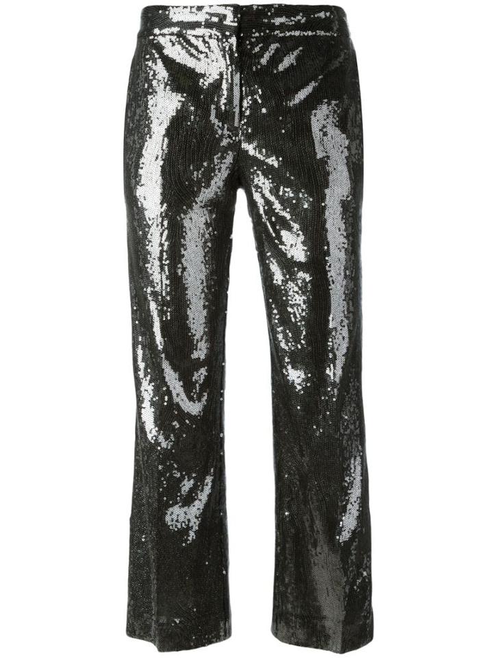 Nº21 Sequinned Cropped Trousers - Black