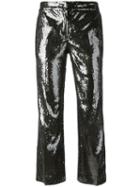Nº21 Sequinned Cropped Trousers - Black