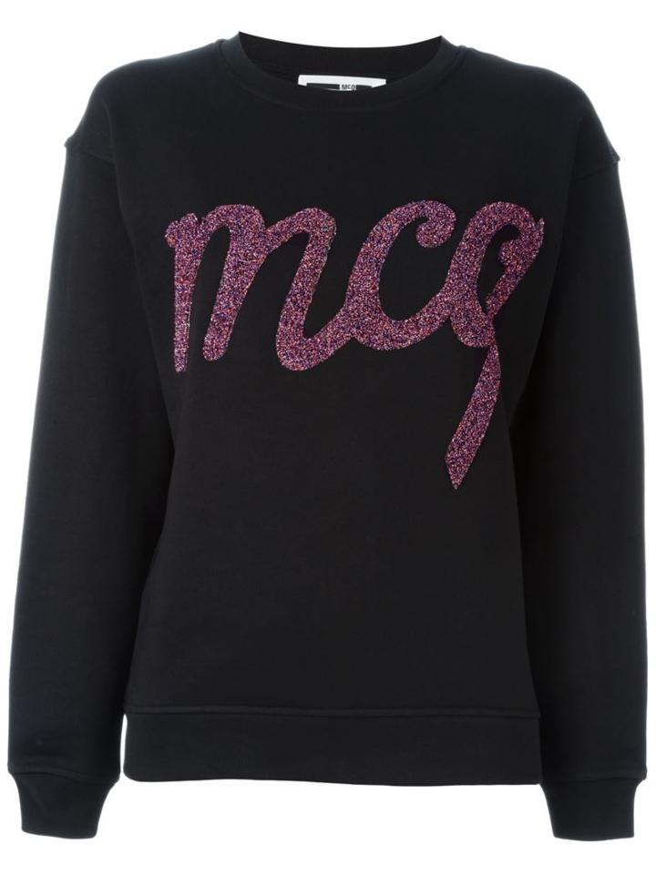 Mcq Alexander Mcqueen Carpet Logo Sweatshirt, Women's, Size: Medium, Black, Cotton