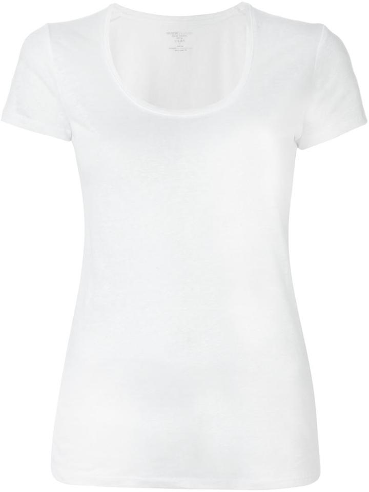 Majestic Filatures Scoop Neck T-shirt, Women's, Size: 1, White, Linen/flax