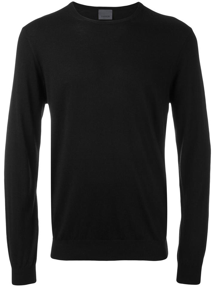 Laneus - Plain Sweatshirt - Men - Silk/cashmere - 50, Black, Silk/cashmere