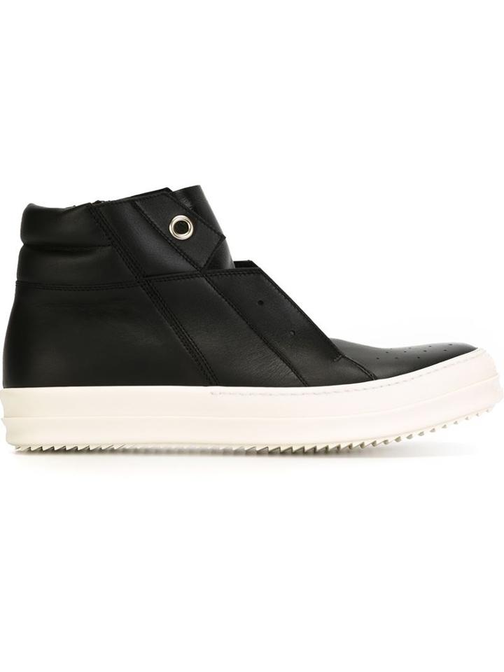 Rick Owens Island Dunk Hi-top Sneakers, Men's, Size: 42, Black, Leather/rubber