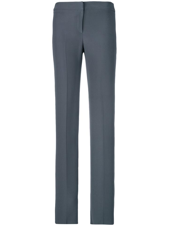 Armani Collezioni - Straight Trousers - Women - Silk/acetate/cupro/viscose - 38, Grey, Silk/acetate/cupro/viscose