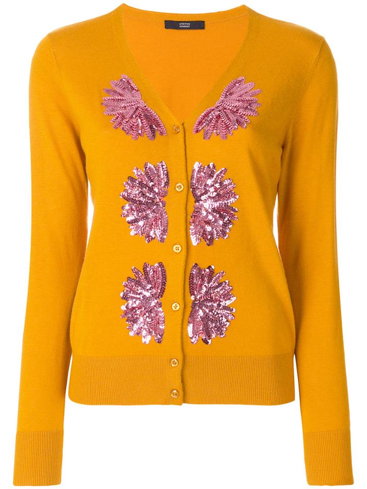 Steffen Schraut Sequin Embellished Cardigan - Yellow & Orange