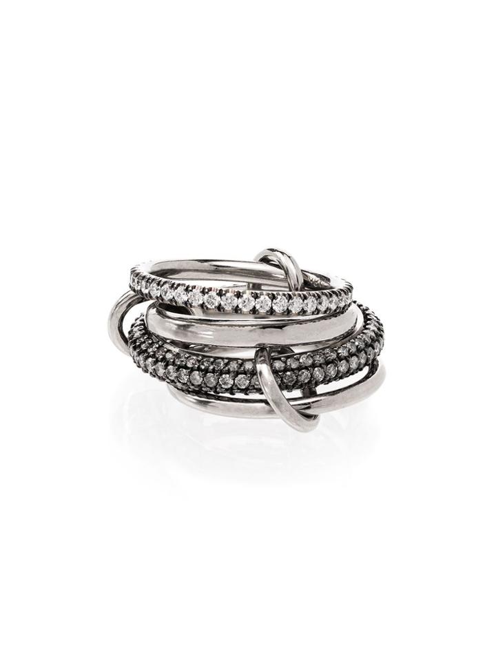Spinelli Kilcollin 18kt Black Gold Vega Four-link Diamond Ring -