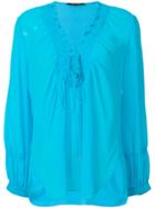 Roberto Cavalli Laced Neck Blouse - Blue