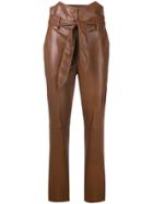 Nanushka High-waist Belted Trousers - Brown