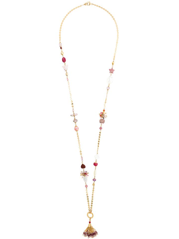 Gas Bijoux Pompom Long Necklace - Metallic