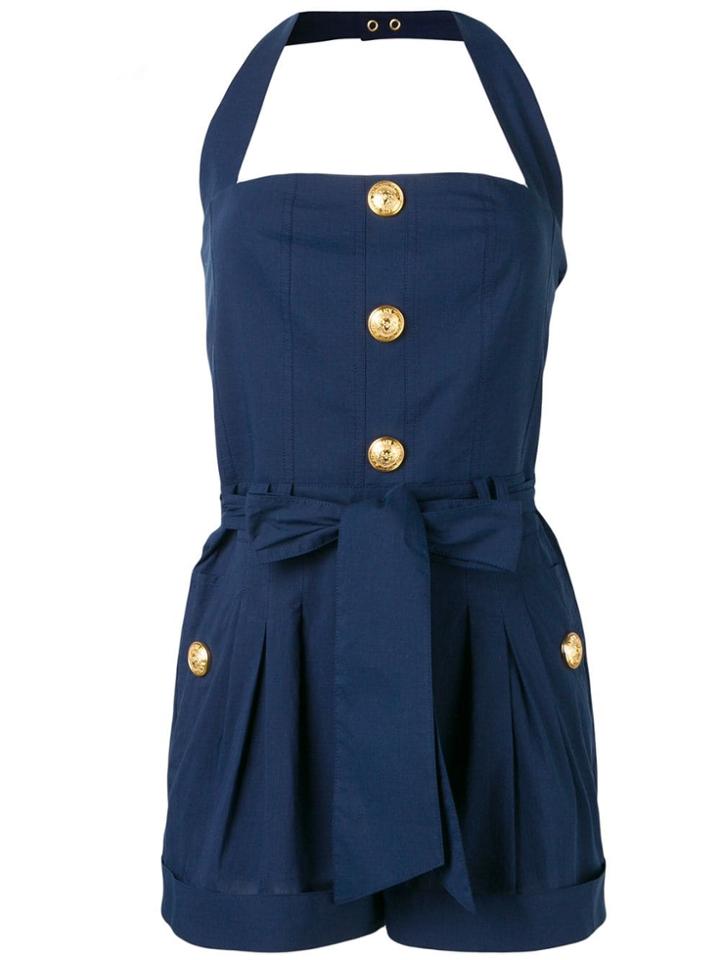 Balmain Halterneck Playsuit - Blue
