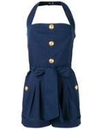 Balmain Halterneck Playsuit - Blue