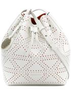 Emporio Armani Embossed Satchel Bag - White