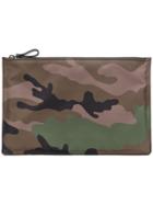 Valentino Camouflage Print Pouch - Green