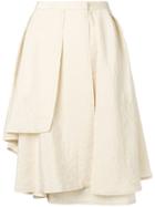 Lemaire Draped Midi Skirt With Layers - Neutrals