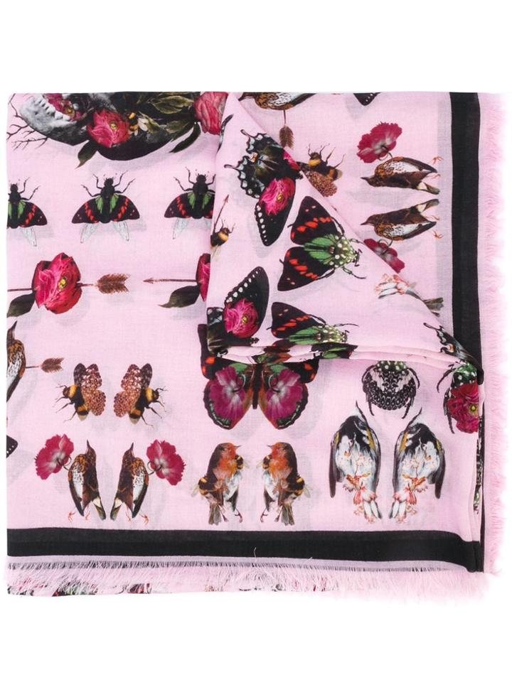 Alexander Mcqueen Multicoloured Printed Scarf - Pink