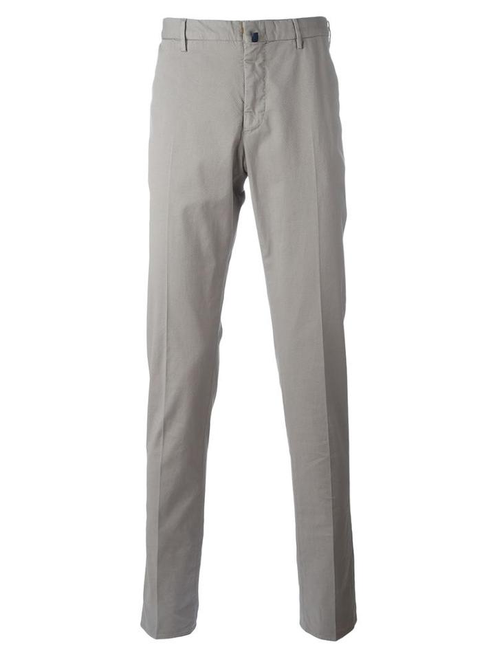 Incotex Classic Chinos, Men's, Size: 50, Grey, Cotton/spandex/elastane