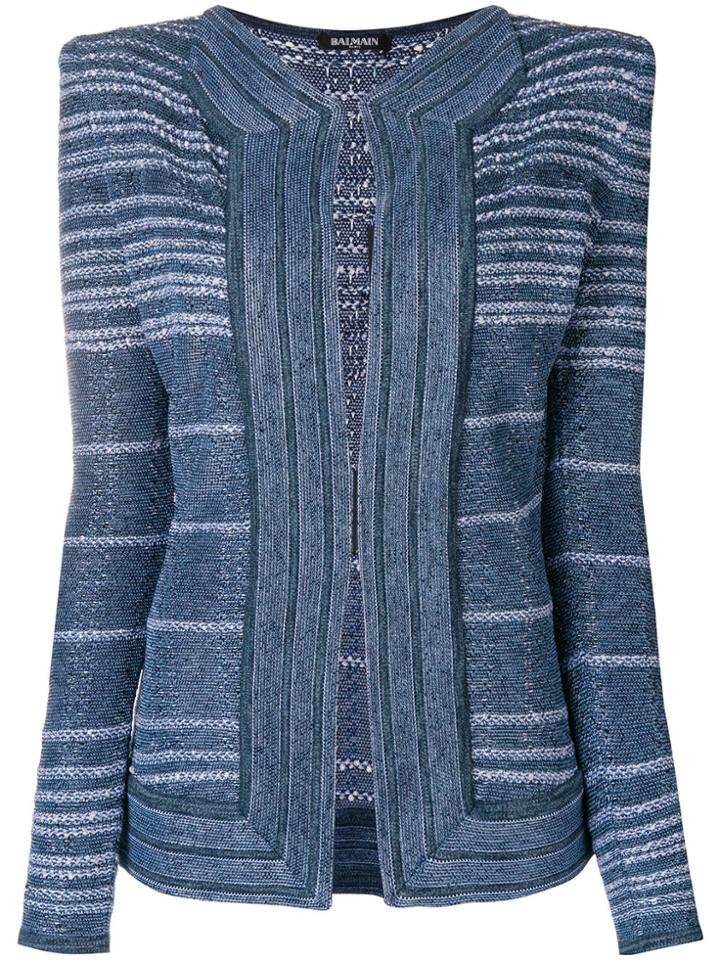 Balmain Structured Shoulder Jacket - Blue
