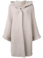 N.peal Ribbed Detail Cardi-coat, Women's, Nude/neutrals, Cashmere/cotton