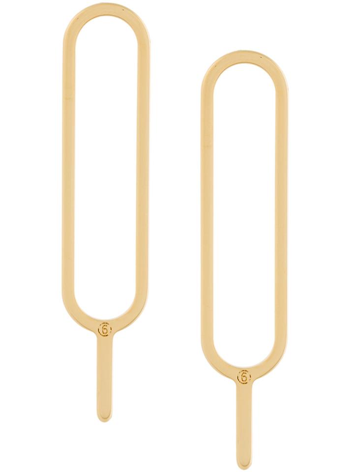 Mm6 Maison Margiela Plate Earrings - Metallic