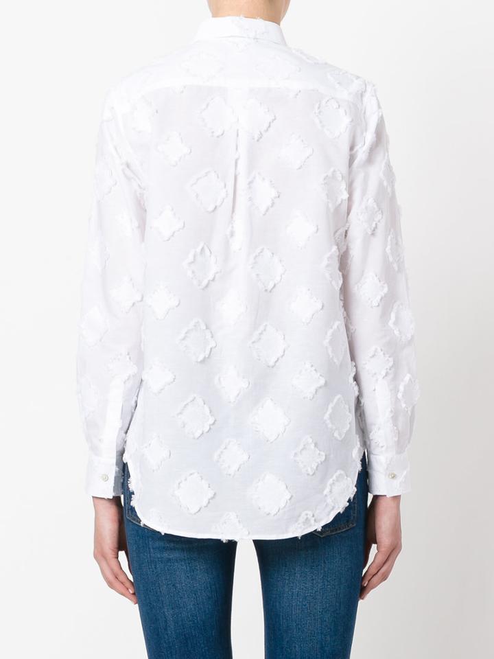 Xacus - Patched Button-up Shirt - Women - Cotton/linen/flax - 42, White, Cotton/linen/flax