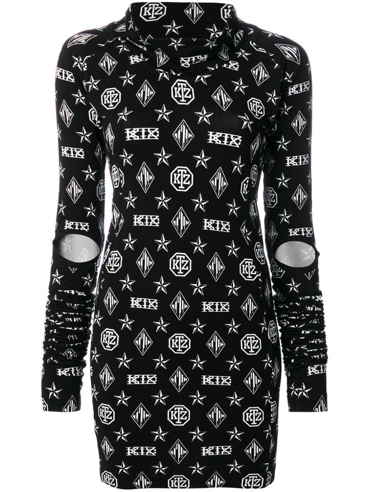 Ktz Logo Embroidered Dress - Black