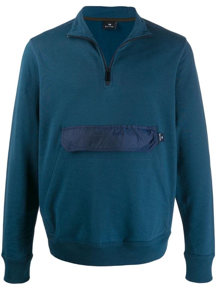 Ps Paul Smith Knitted Zipped Jacket - Blue