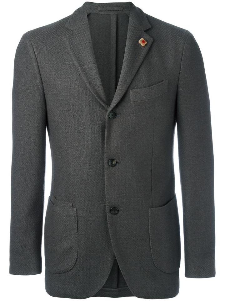 Lardini - Three Button Blazer - Men - Polyester/camel Hair - 48, Grey, Polyester/camel Hair