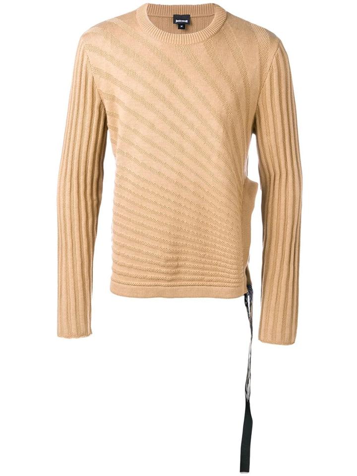 Just Cavalli Patterned Split Hem Sweater - Neutrals
