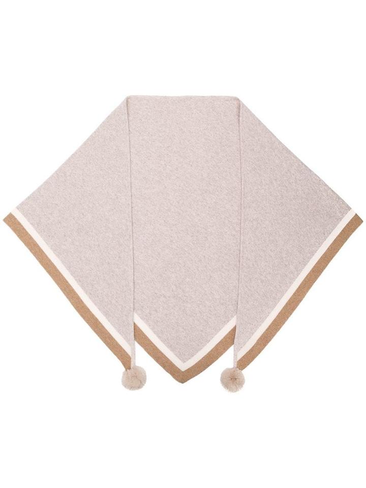 N.peal Pom-pom Knitted Scarf - Neutrals