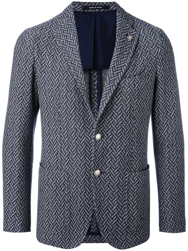 Tagliatore - Casual Blazer - Men - Cotton/cupro - 50, Blue, Cotton/cupro