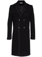 Lot78 Double Breasted Wool Blend Overcoat - Black