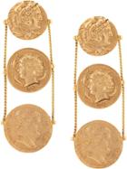 Oscar De La Renta Coin Chain Earrings - Gold