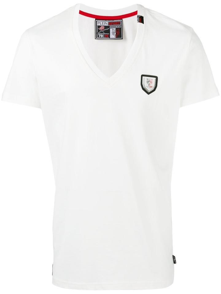 Plein Sport Logo Patch T-shirt, Men's, Size: Xxl, White