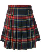 P.a.r.o.s.h. Check Pleated Short Skirt - Multicolour