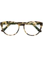 Mykita - 'teresa' Glasses With Clip-on Shades - Unisex - Acetate - One Size, Brown, Acetate