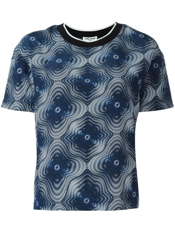 Opening Ceremony Printed T-shirt, Women's, Size: 8, Blue, Silk