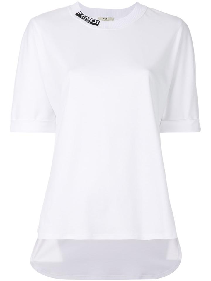 Fendi Rolled Sleeve T-shirt - White