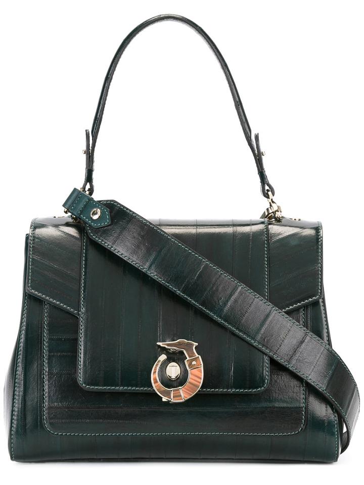 Trussardi Lovy Bag, Women's, Green, Eel Skin/polyester