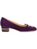 Charlotte Olympia Kitty 35 Loafers, Women's, Size: 41, Pink/purple, Leather/suede