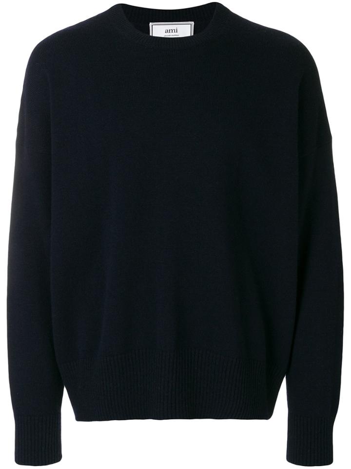 Ami Alexandre Mattiussi Oversize Fit Crewneck Sweater - Blue