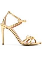 Twin-set Open Toe Stiletto Sandals - Metallic