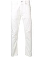Closed Distressed Slim-fit Trousers - White