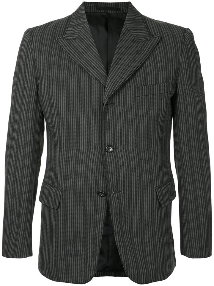 Comme Des Garçons Vintage Striped Textured Blazer - Grey