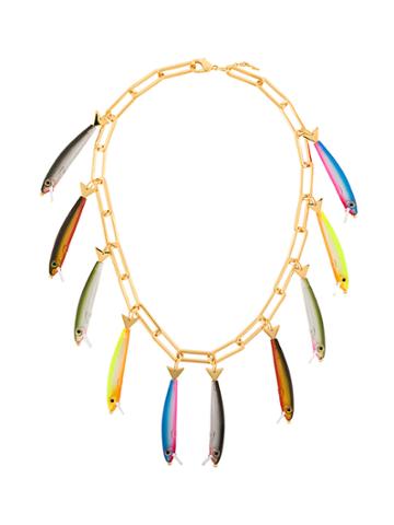 Catalina D'anglade Fish Charm Necklace - Metallic