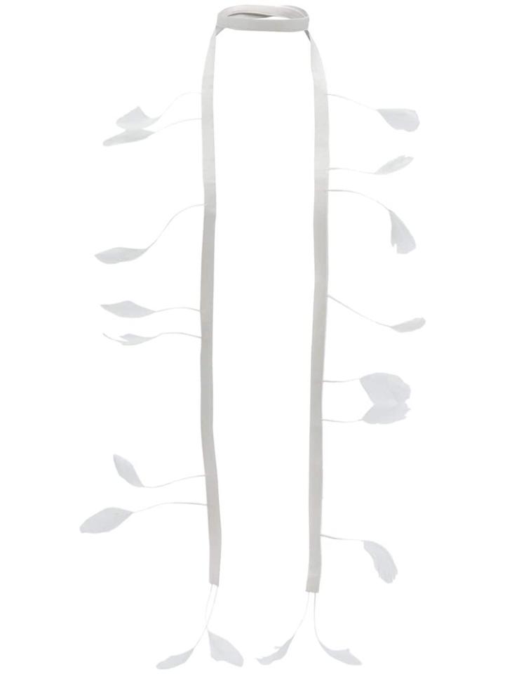 Max Mara Feathered Ribbon Necklace - White